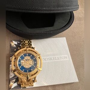 XOSKELETON Ocean 🌊 Warrior Gold and Blue Watch 🌟 Excellent / NWB / Unisex